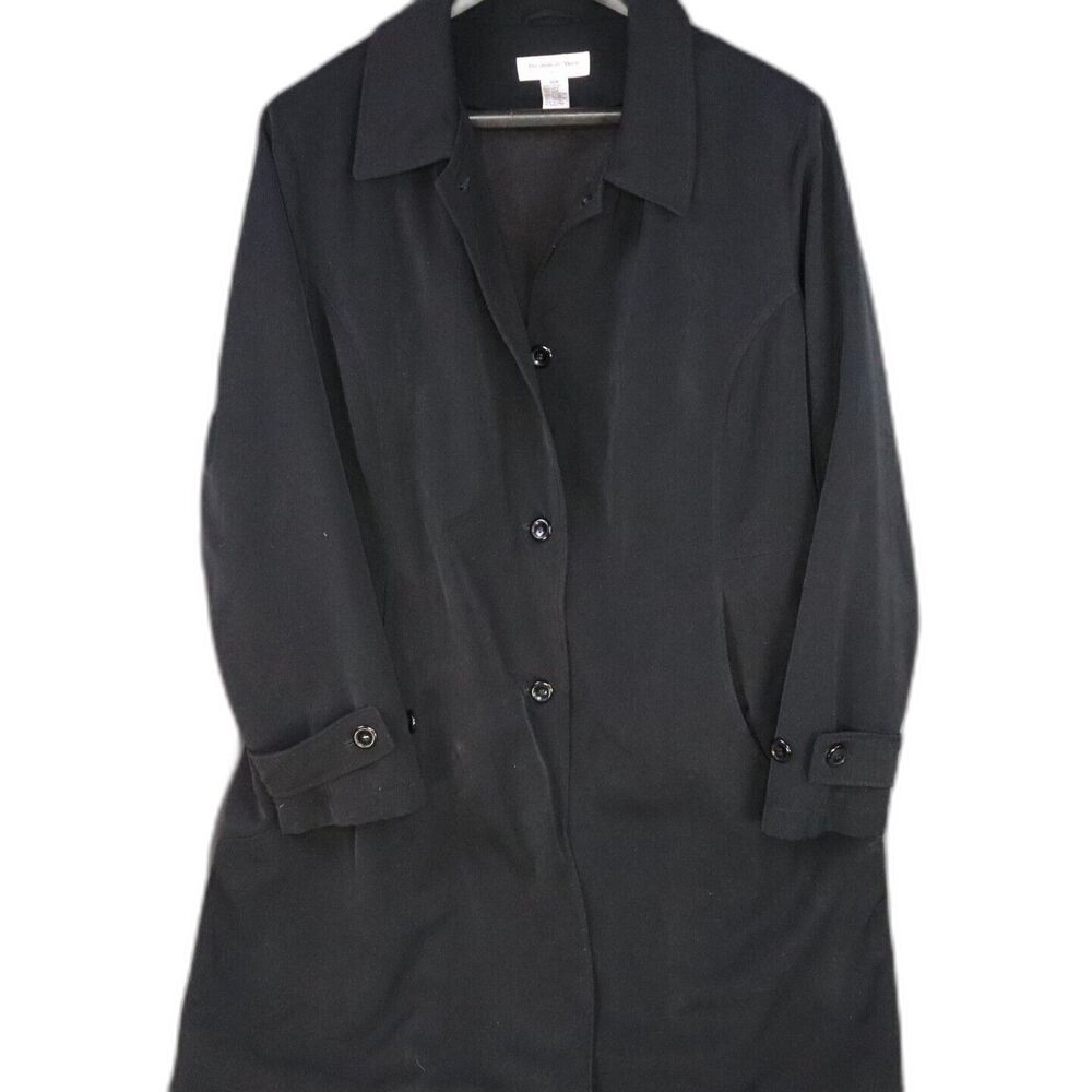 Lined Pea Coat Size 22W Black Preston & York Removable